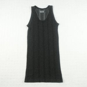 Athleta Tank Top Womens Medium Grey Ribbed Summer‎ Sports Yoga Running ladies